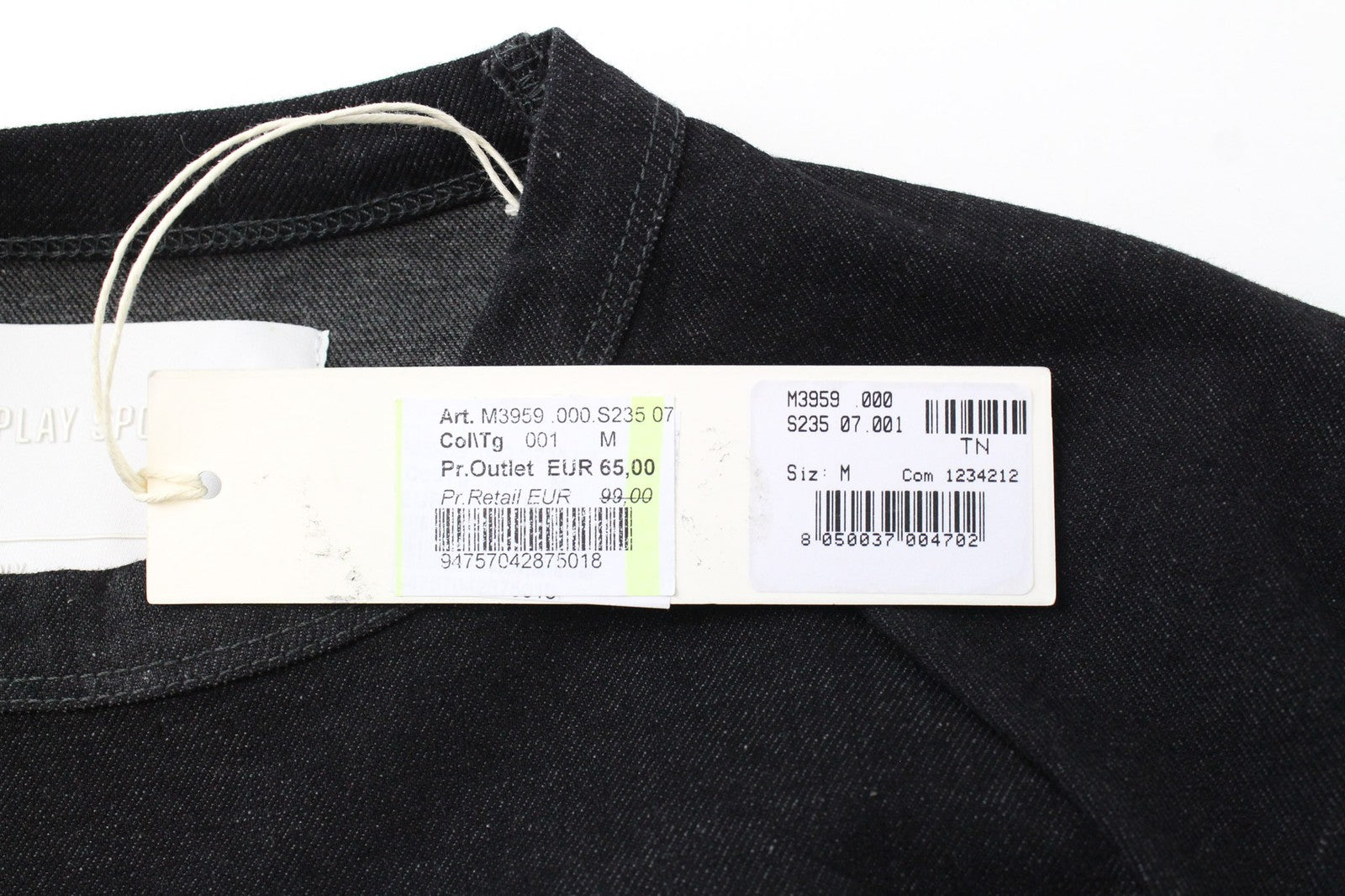 REPLAY Men's Sweatshirt M Graphic Black Crew Neck Cotton Blend Melange