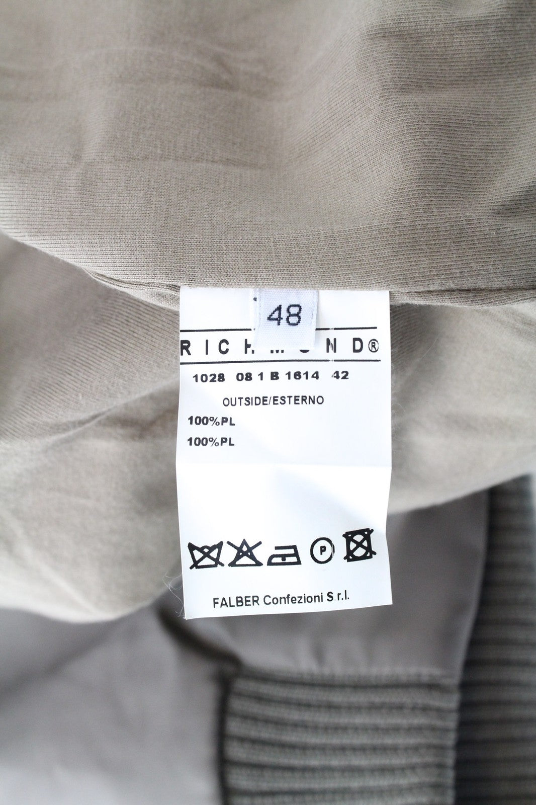 RICHMOND Men's Jacket IT48 Brown Spread Collar Ribbed Zip Designer Jacket