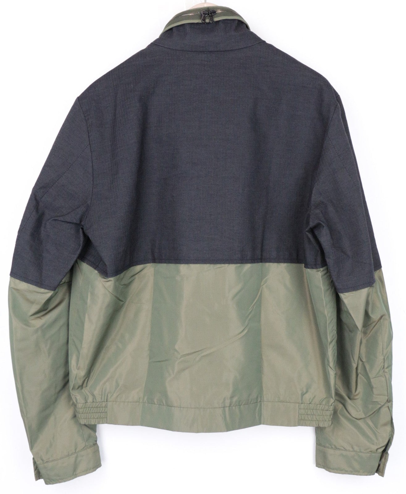 JOHN RICHMOND Men's Jacket 52 Green Cotton Linen Zipped Hooded Lightweight