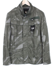 G-STAR Men's M Twill Green Duck Hunt Print Rovic Overshirt Jacket