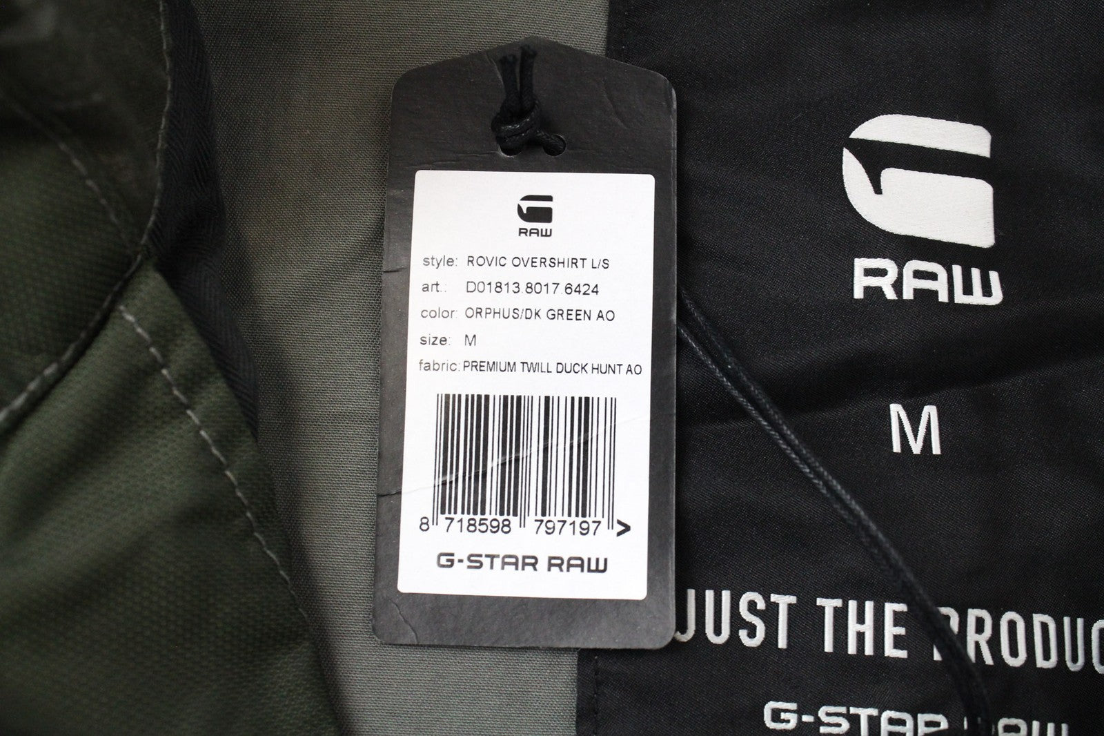 G-STAR Men's M Twill Green Duck Hunt Print Rovic Overshirt Jacket