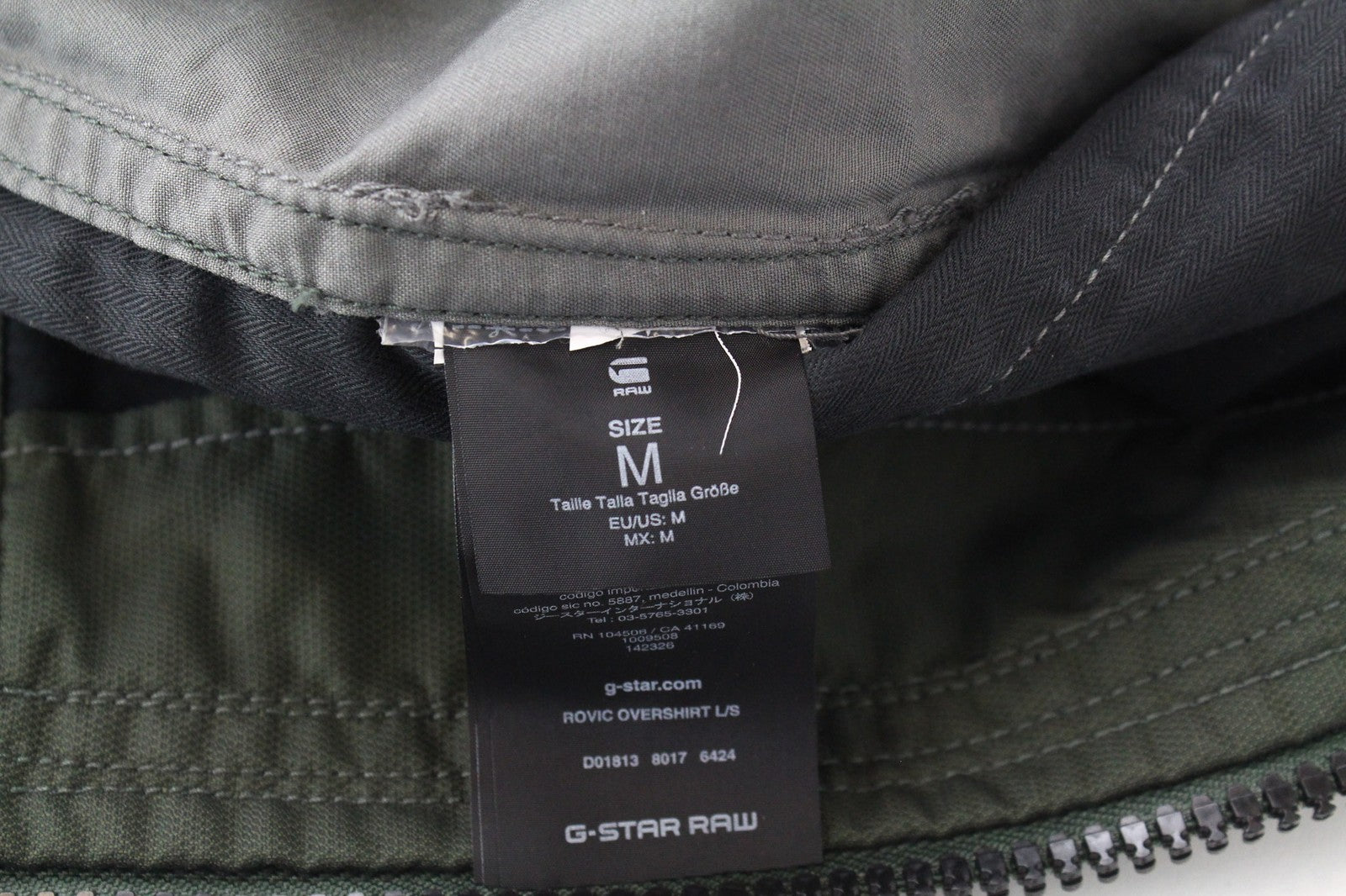 G-STAR Men's M Twill Green Duck Hunt Print Rovic Overshirt Jacket