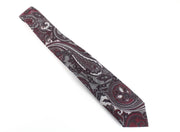 SUITSUPPLY Men's Tie Red Grey Wool Patterned Formal ~150x8cm Pointed-End