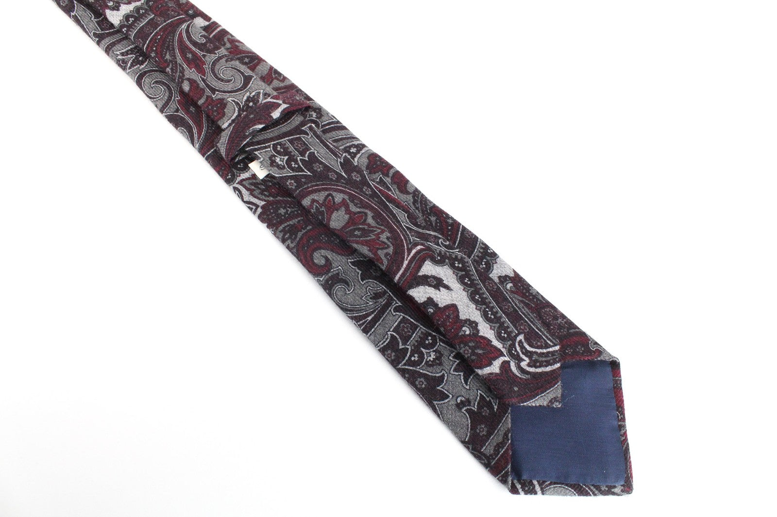 SUITSUPPLY Men's Tie Red Grey Wool Patterned Formal ~150x8cm Pointed-End
