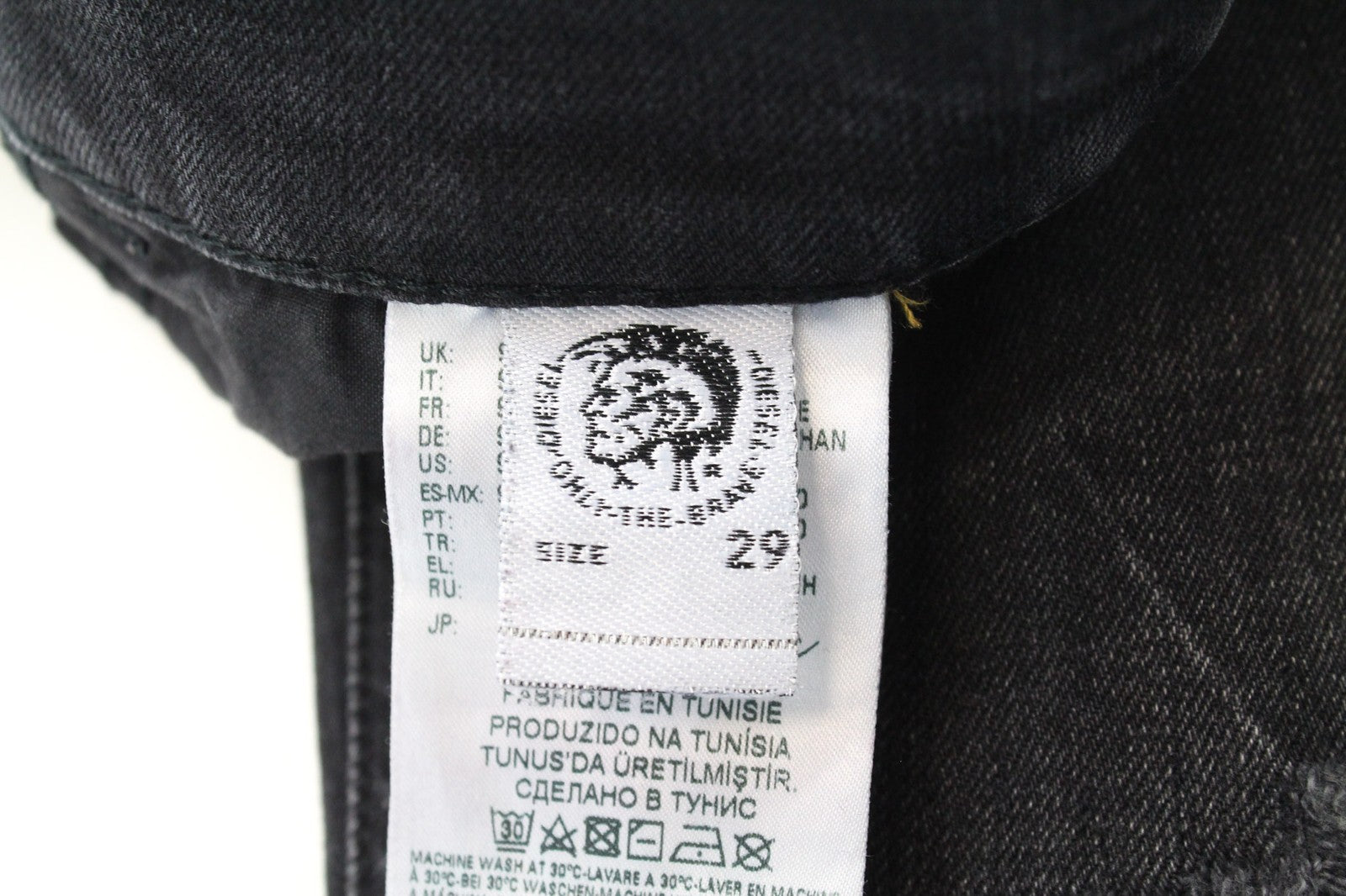 DIESEL D-Eetar 069DV Men's Jeans W29/L32 Black Tapered Distressed Stretch