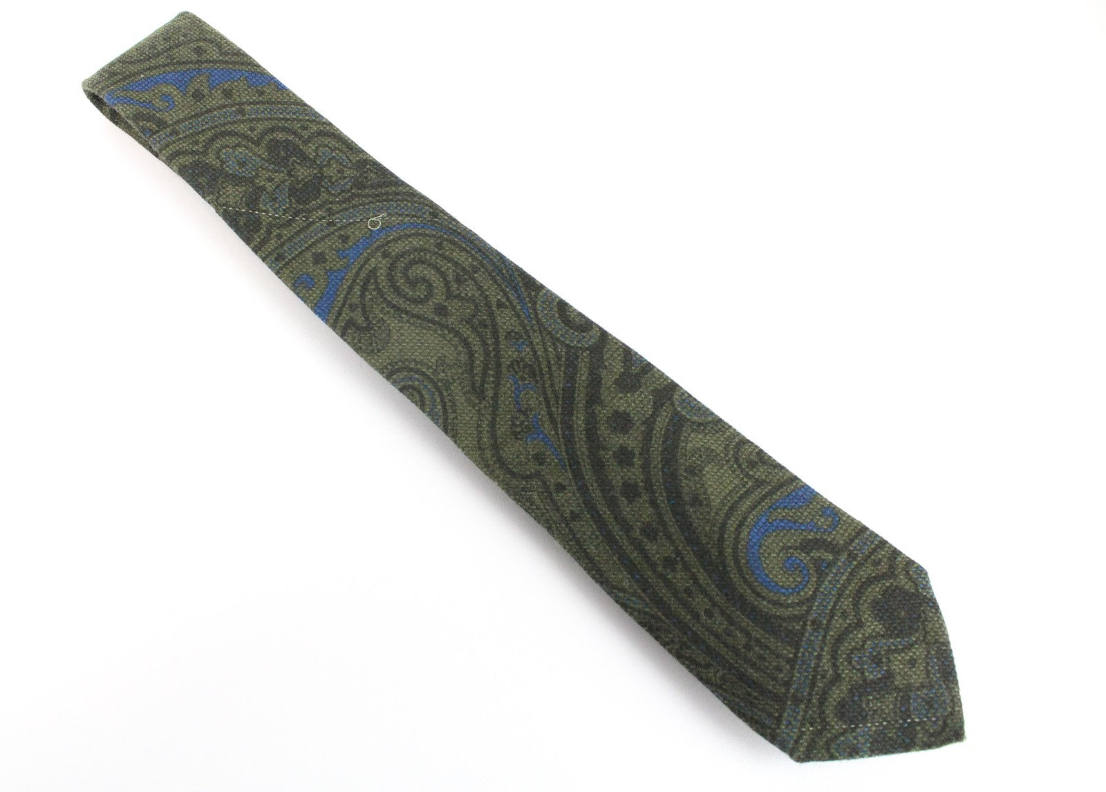 SUITSUPPLY Men's Tie Green Wool Silk Pattern Pointed ~150x8cm Formal Wear