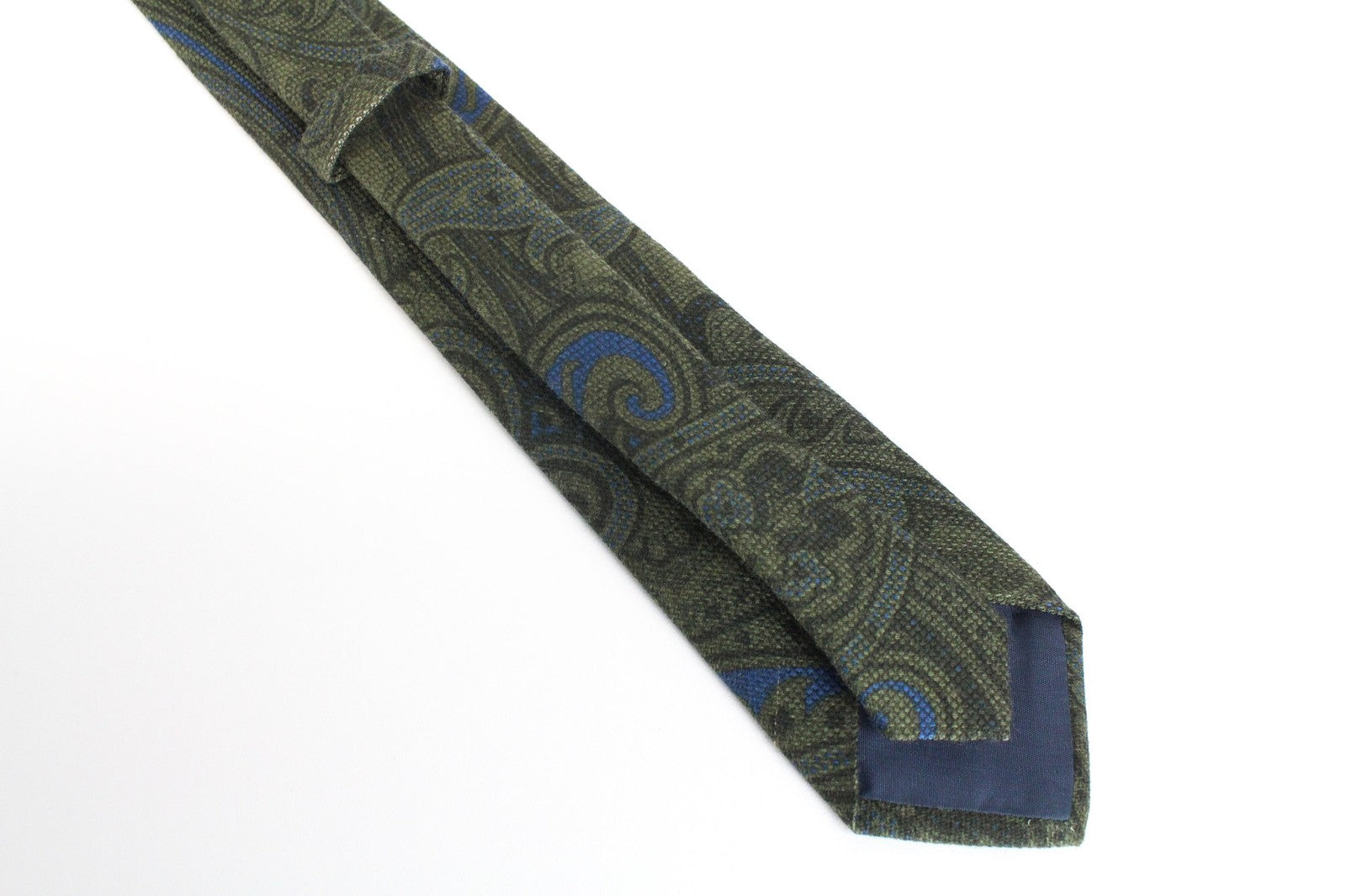 SUITSUPPLY Men's Tie Green Wool Silk Pattern Pointed ~150x8cm Formal Wear