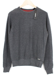 DIESEL S-Willard Men's Sweatshirt S Grey Cotton Casual Long Sleeve Pullover