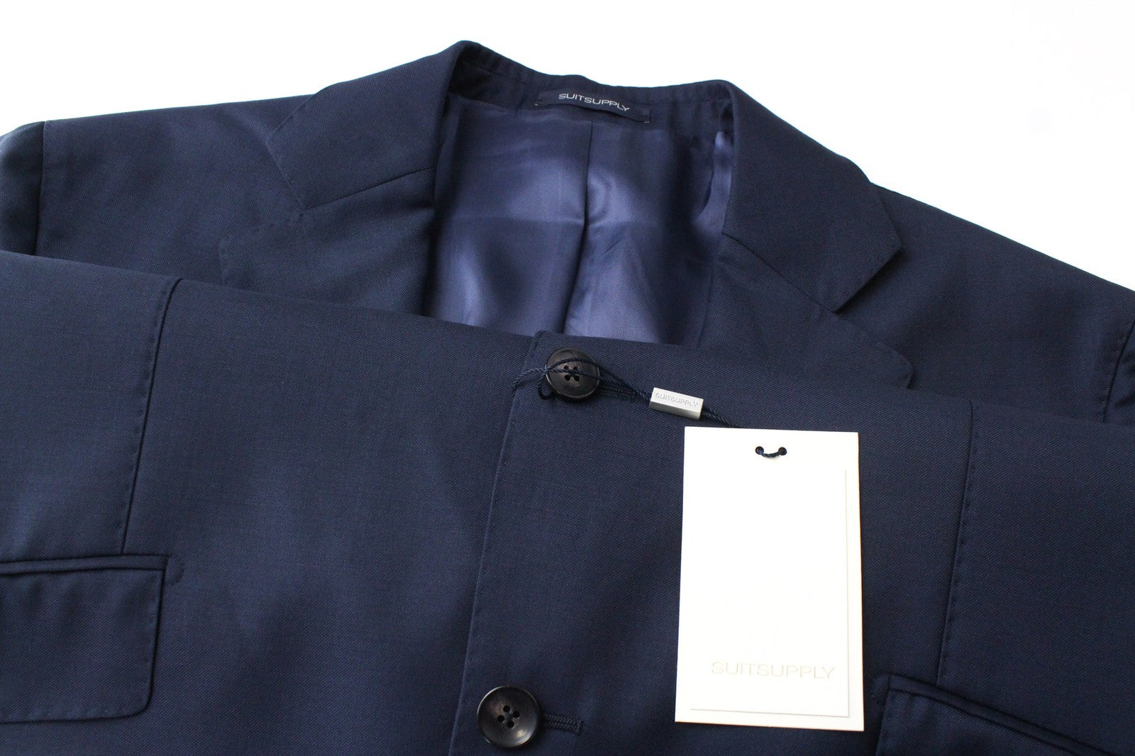 SUITSUPPLY La Spalla UK46S Men's Blue Wool Suit 2Pc Classic Single-Breasted