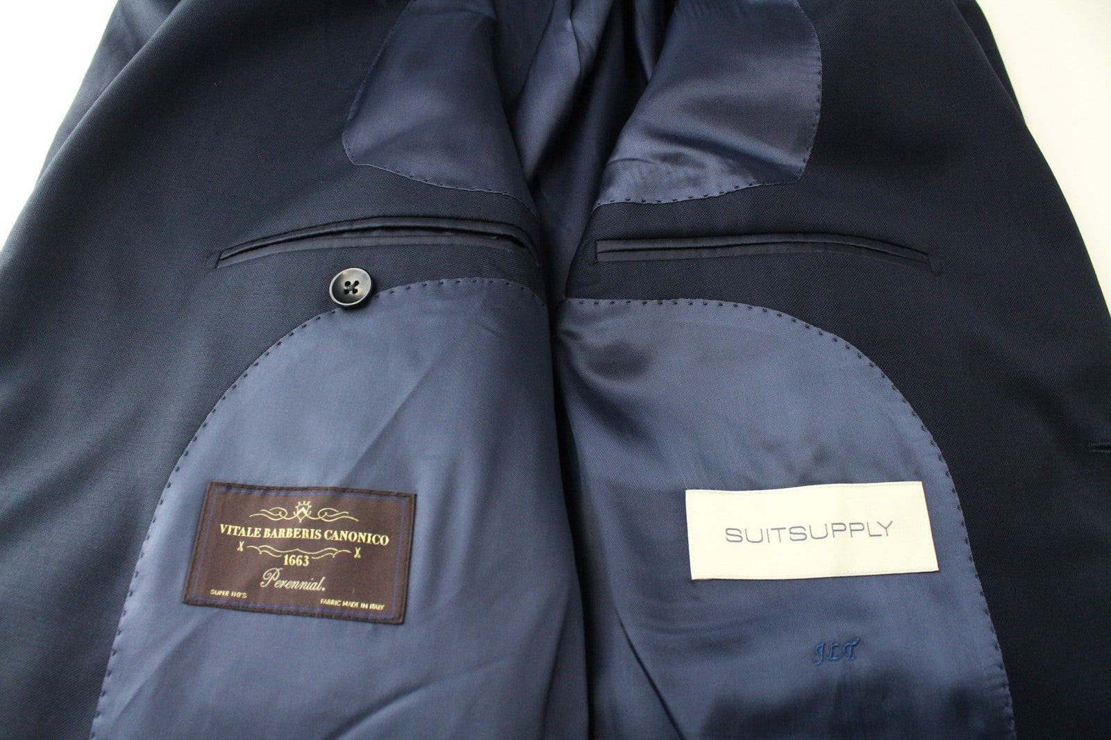 SUITSUPPLY La Spalla UK46S Men's Blue Wool Suit 2Pc Classic Single-Breasted