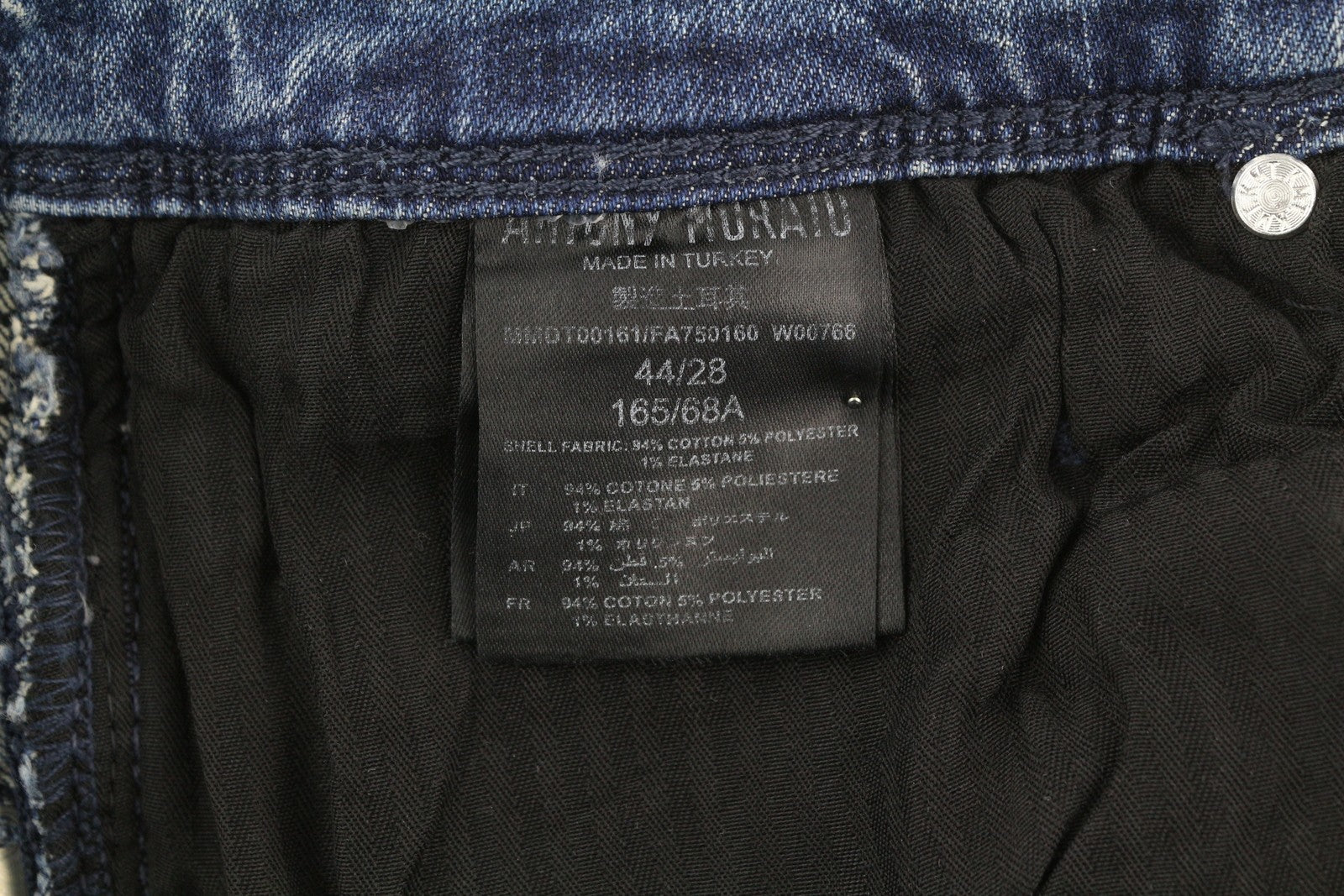 ANTONY MORATO Racer Men Jeans W28 Washed Blue Super Skinny Fit Stretch Zip Fy