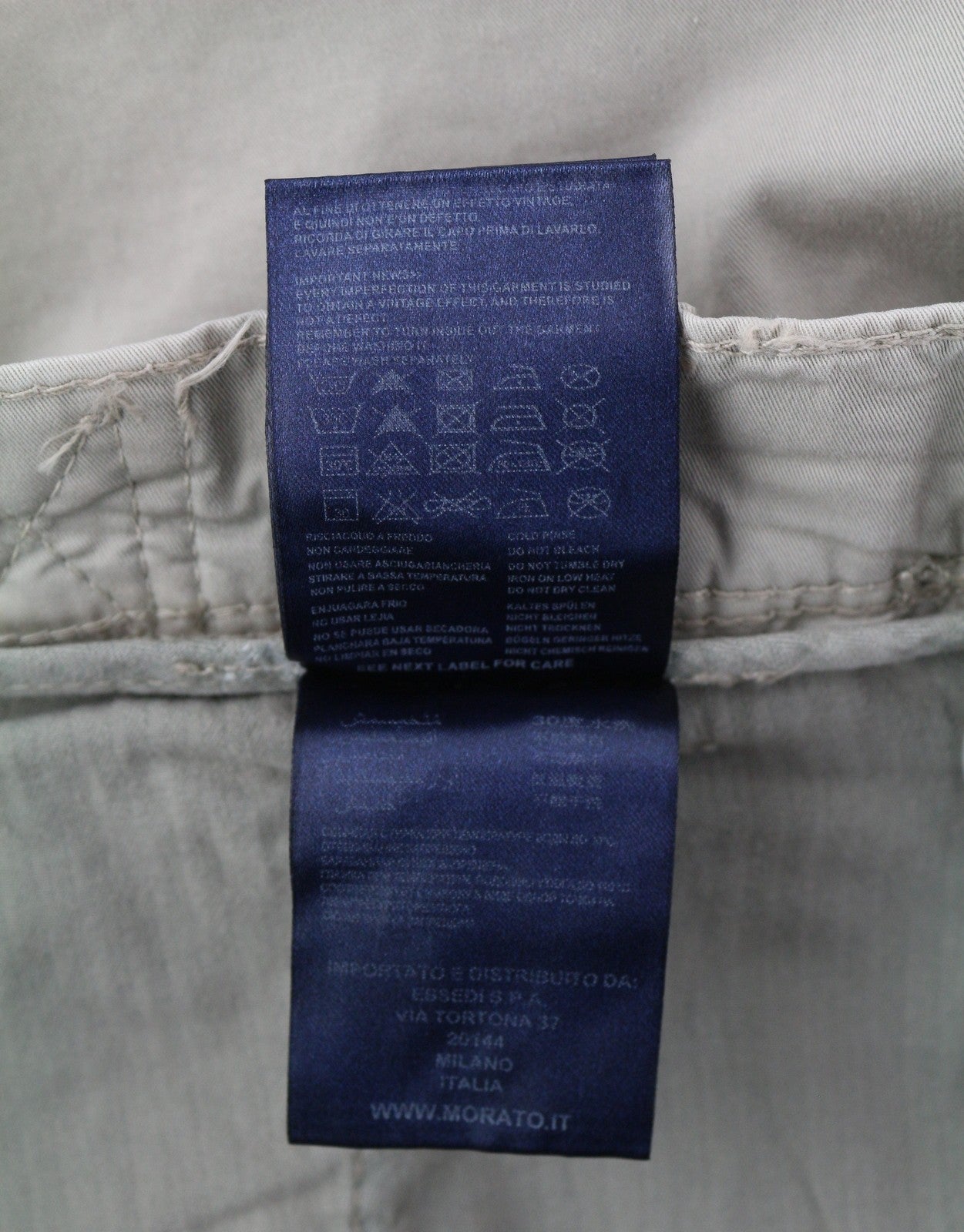 ANTONY MORATO Prince Men Trousers W32 Beige Chino Loose Fit Button Fly Light