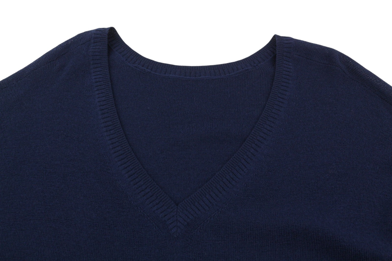 GANT V Back Fine Merino Women Jumper S Dark Blue Knitted Oversized Pullover