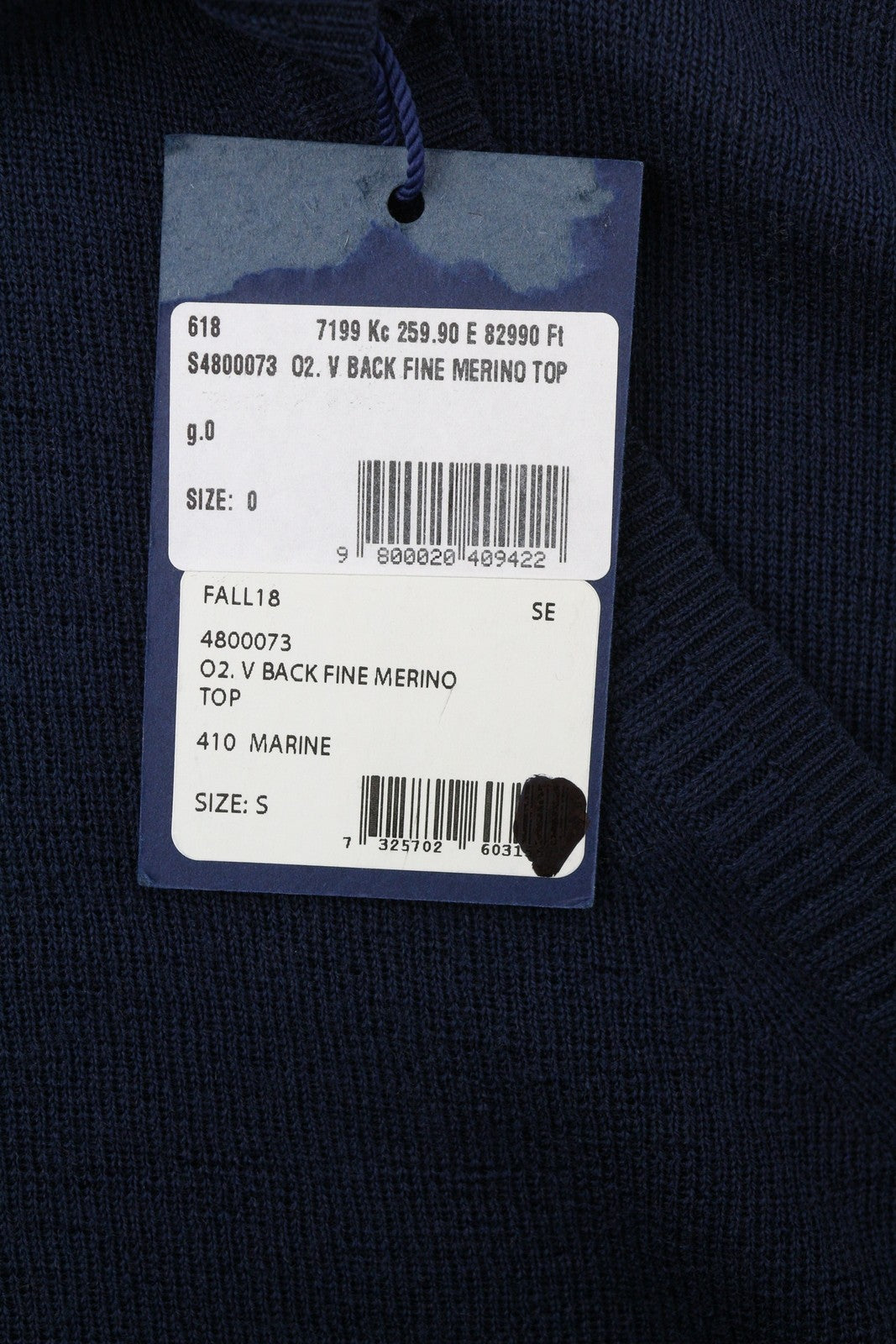 GANT V Back Fine Merino Women Jumper S Dark Blue Knitted Oversized Pullover