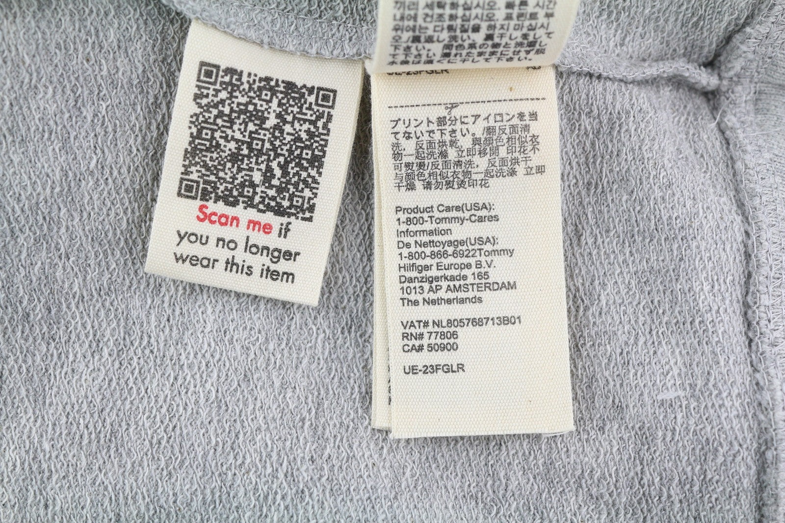 TOMMY HILFIGER Rlxd Basketball Men Hoodie L Melange Grey Kangaroo Logo Pullover