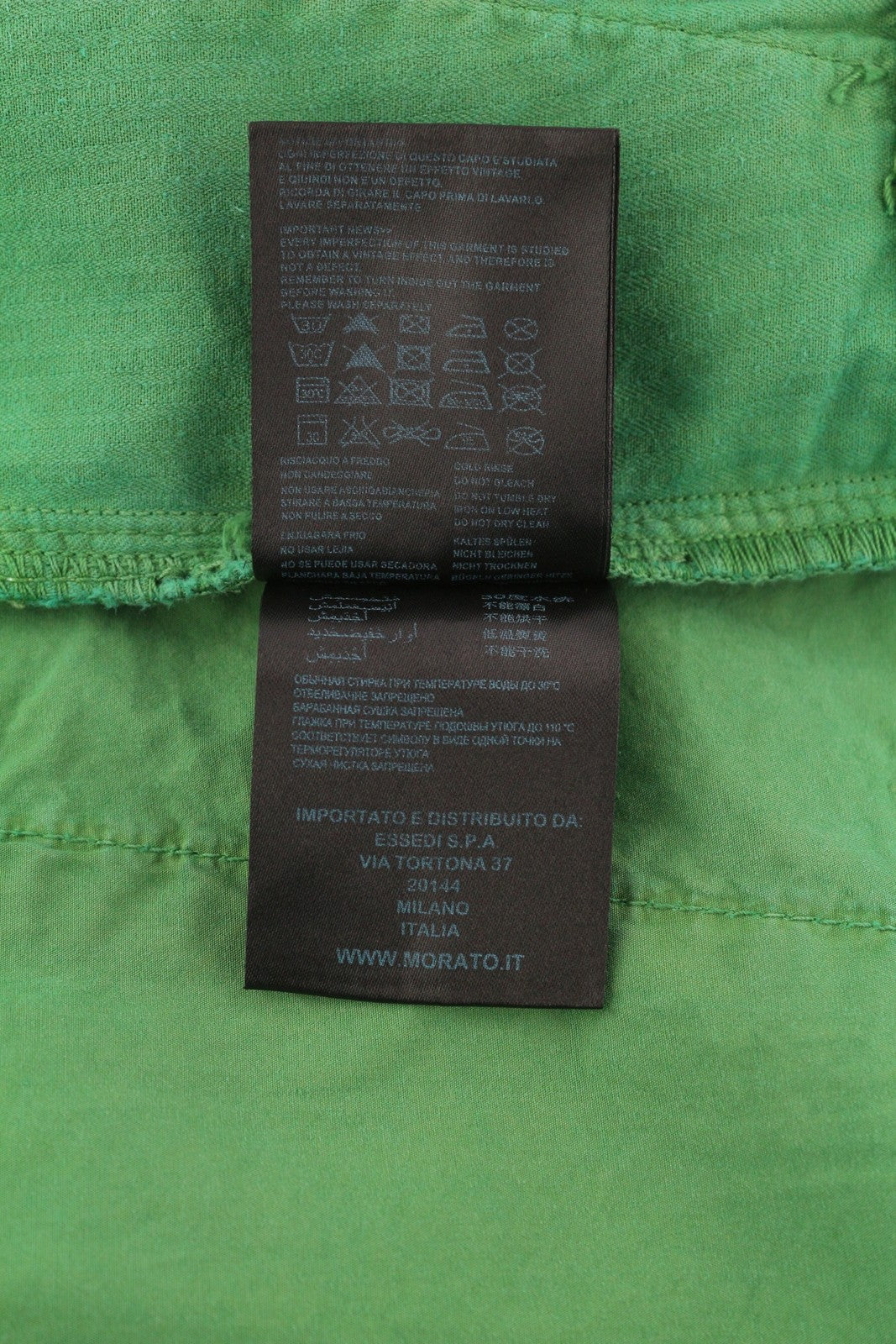 ANTONY MORATO Men Trousers W36 Green Drawstring Elastic Waist Regular Fit Logo