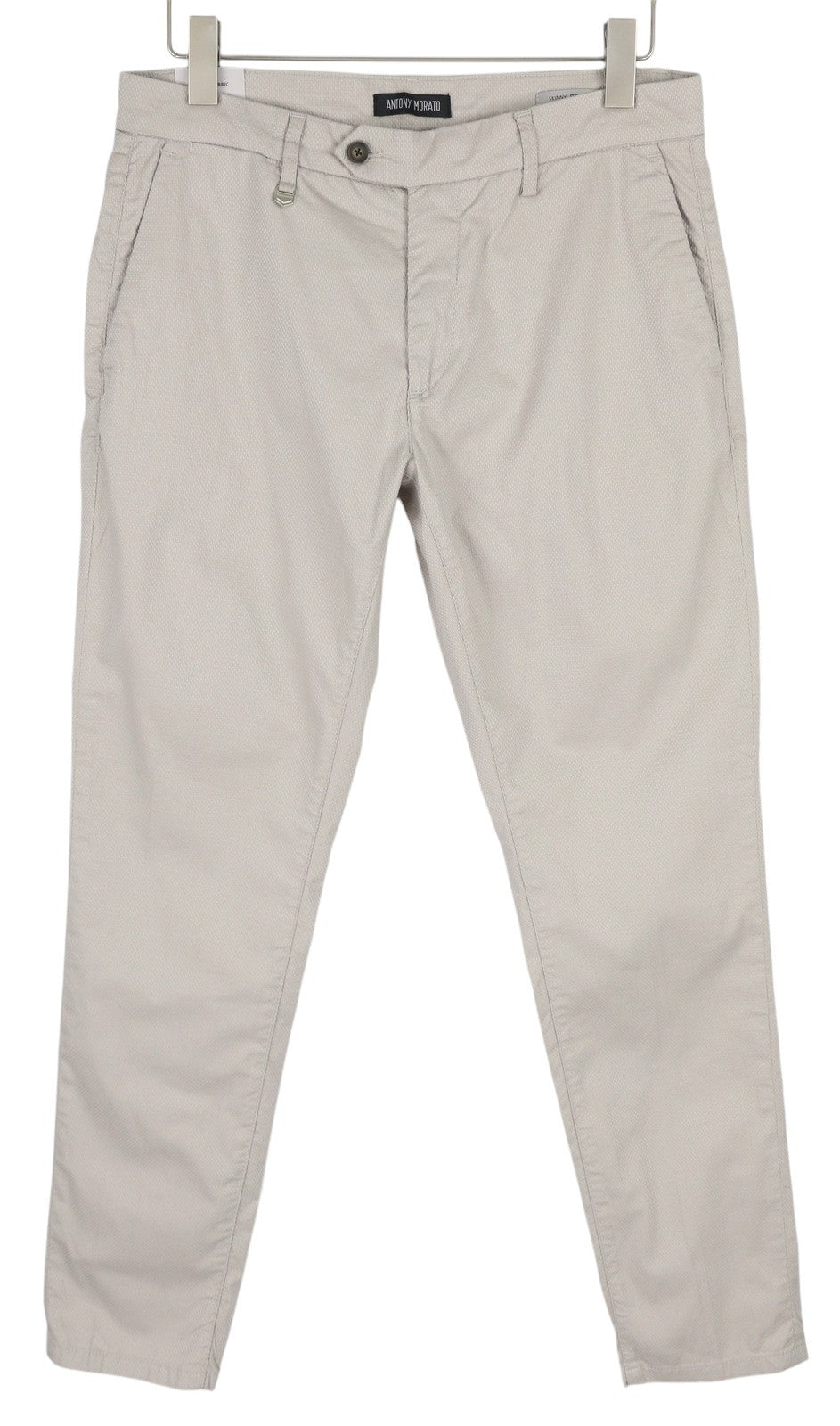 ANTONY MORATO Bryan Men Trousers W34 Grey Chino Skinny Fit Stretch Patterned