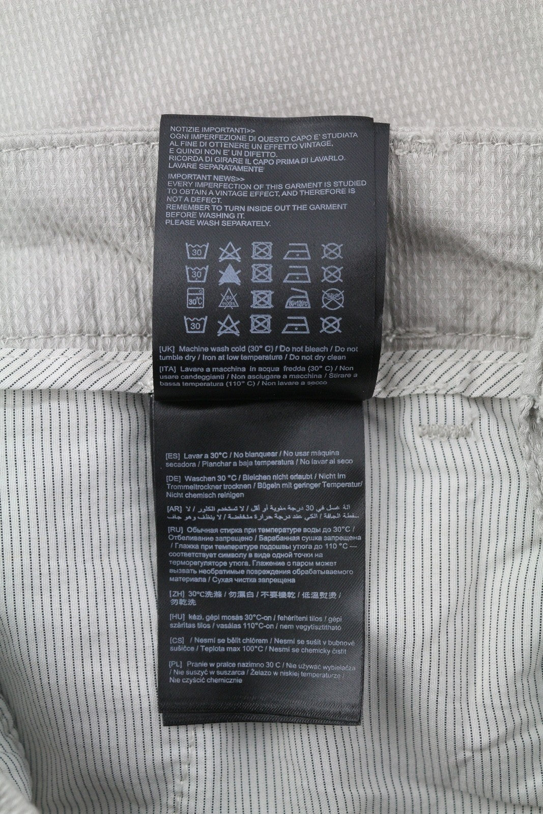 ANTONY MORATO Bryan Men Trousers W34 Grey Chino Skinny Fit Stretch Patterned