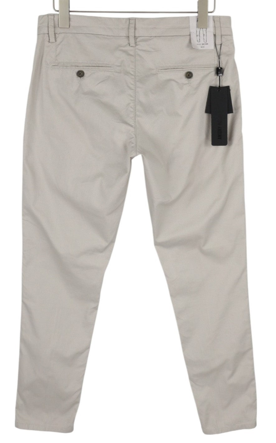 ANTONY MORATO Bryan Men Trousers W34 Grey Chino Skinny Fit Stretch Patterned