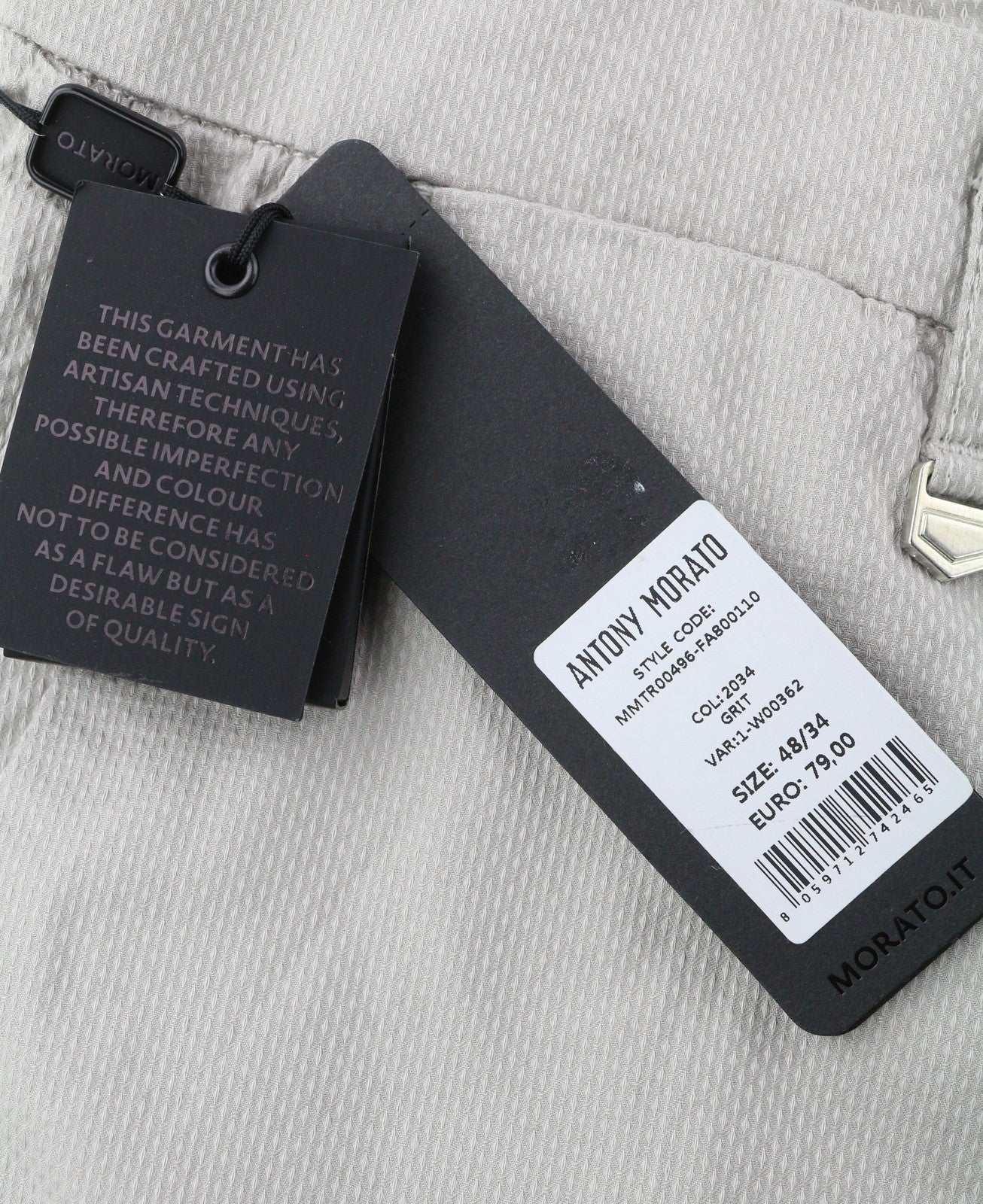 ANTONY MORATO Bryan Men Trousers W34 Grey Chino Skinny Fit Stretch Patterned