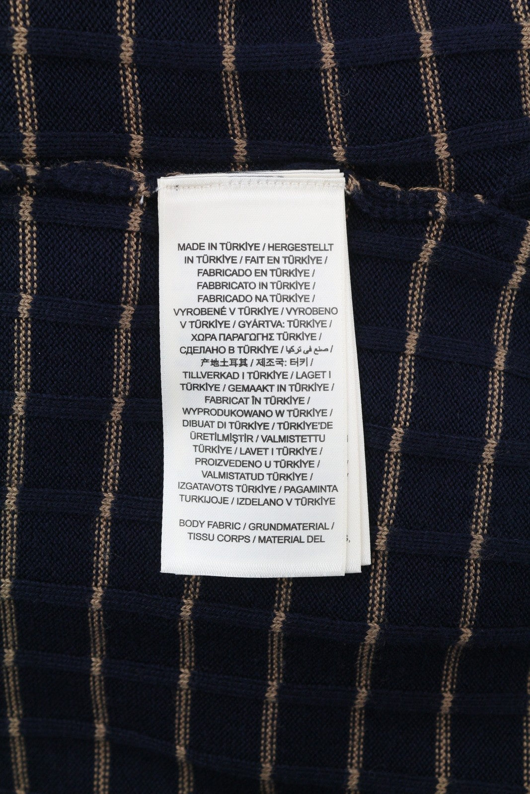 GANT Stripe Ribbed Knit Women Jumper S Dark Blue Merino Wool Silk Blend Pullover