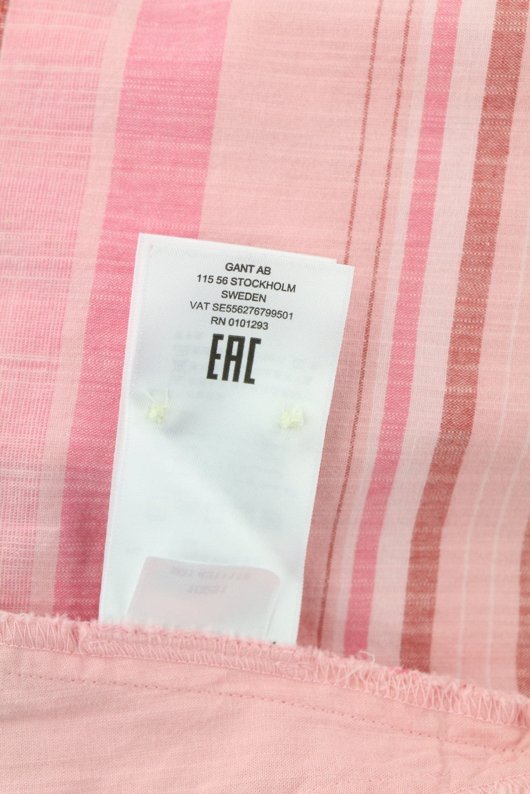 GANT Placed Slub Stripe Long Women Shirt EU36 Purple Button-Up Spread Collar