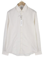CALVIN KLEIN Tructure Solid Slim Men Formal Shirt 40 L White Button-Up Cutaway