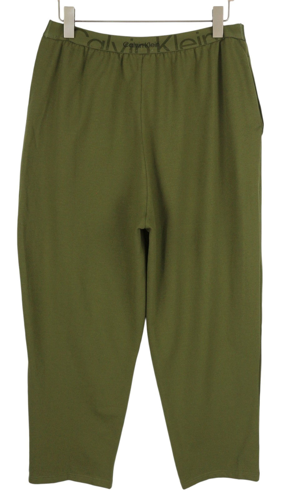 CALVIN KLEIN Men Trousers L Green Embossed Icon Regular Elastic Waist Sleepwear
