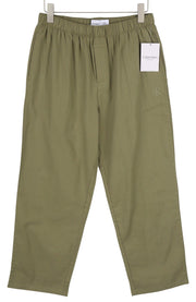 CALVIN KLEIN Men Trousers M Green Pure Flannel Regular Elastic Waist Sleepwear