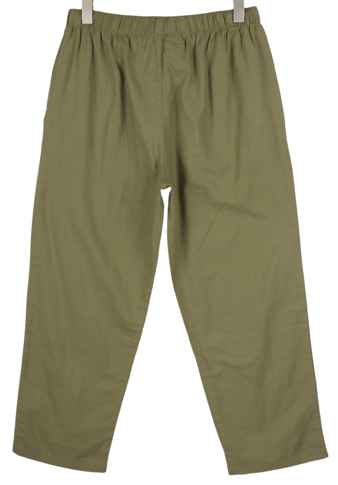 CALVIN KLEIN Men Trousers M Green Pure Flannel Regular Elastic Waist Sleepwear