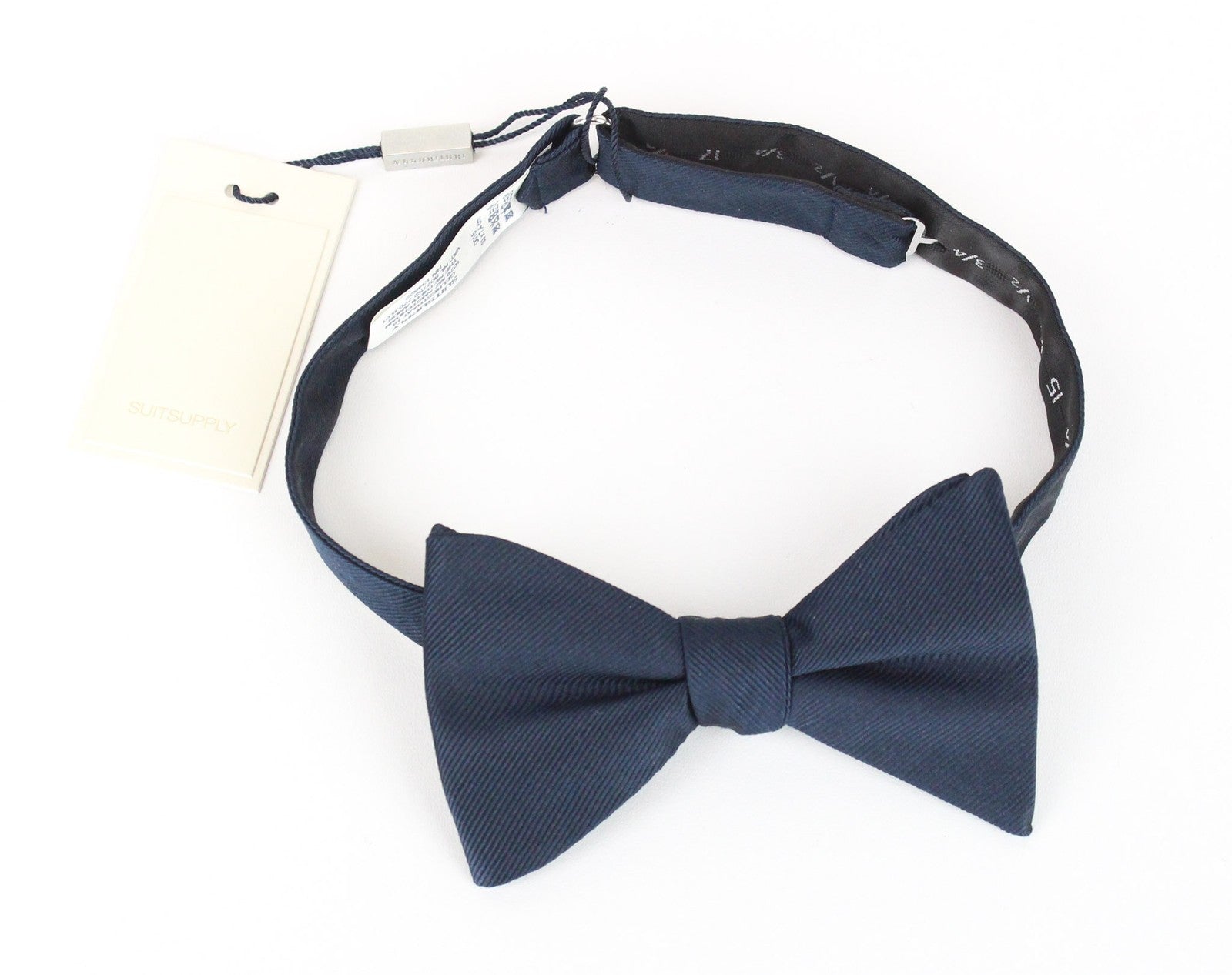 SUITSUPPLY Men's Bowtie 93x7.4 cm Blue Silk Pre-Tied Formal Classic Tie