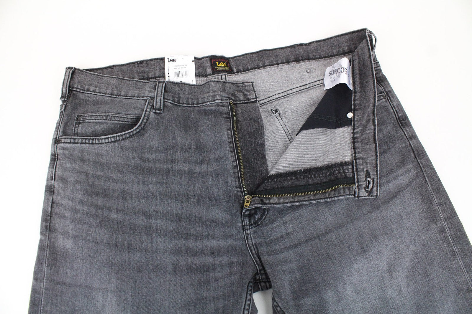 LEE Rider Men's Jeans W40/L32 Slim Grey Stretch Denim Washed Casual Fit