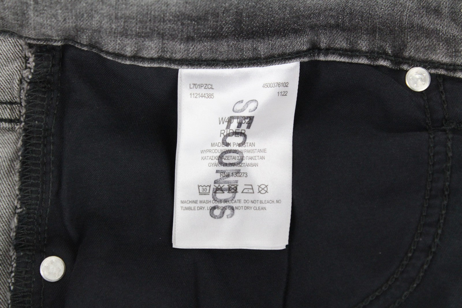 LEE Rider Men's Jeans W40/L32 Slim Grey Stretch Denim Washed Casual Fit