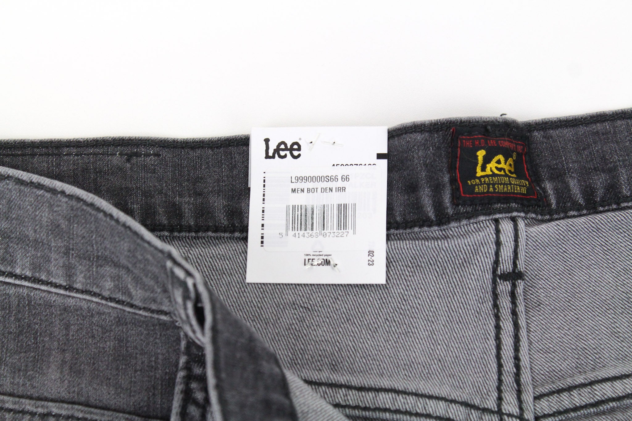 LEE Rider Men's W33/L30 Grey Washed Denim Stretch Jeans Slim Casual