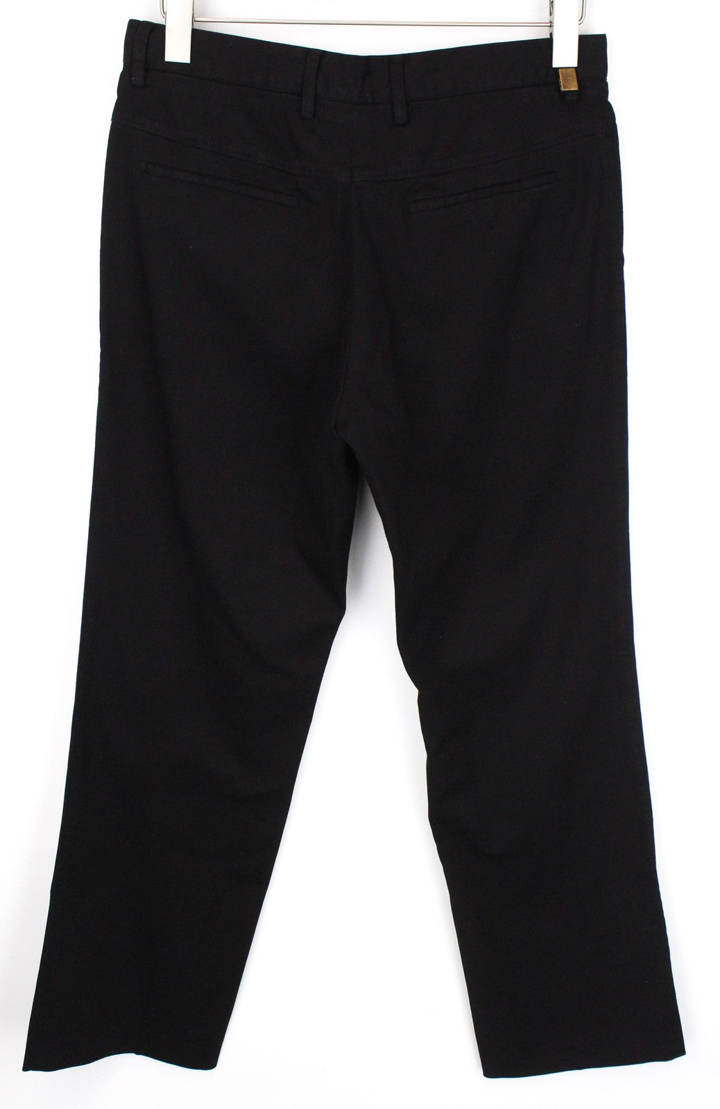 RICHMOND Men's Trousers 48 Black Cotton Casual Stretch Pleated Front