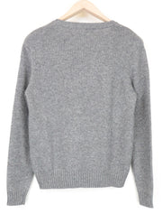 REPLAY Women's Jumper S Grey Melange Knit Wool Blend Crew Relaxed Fit