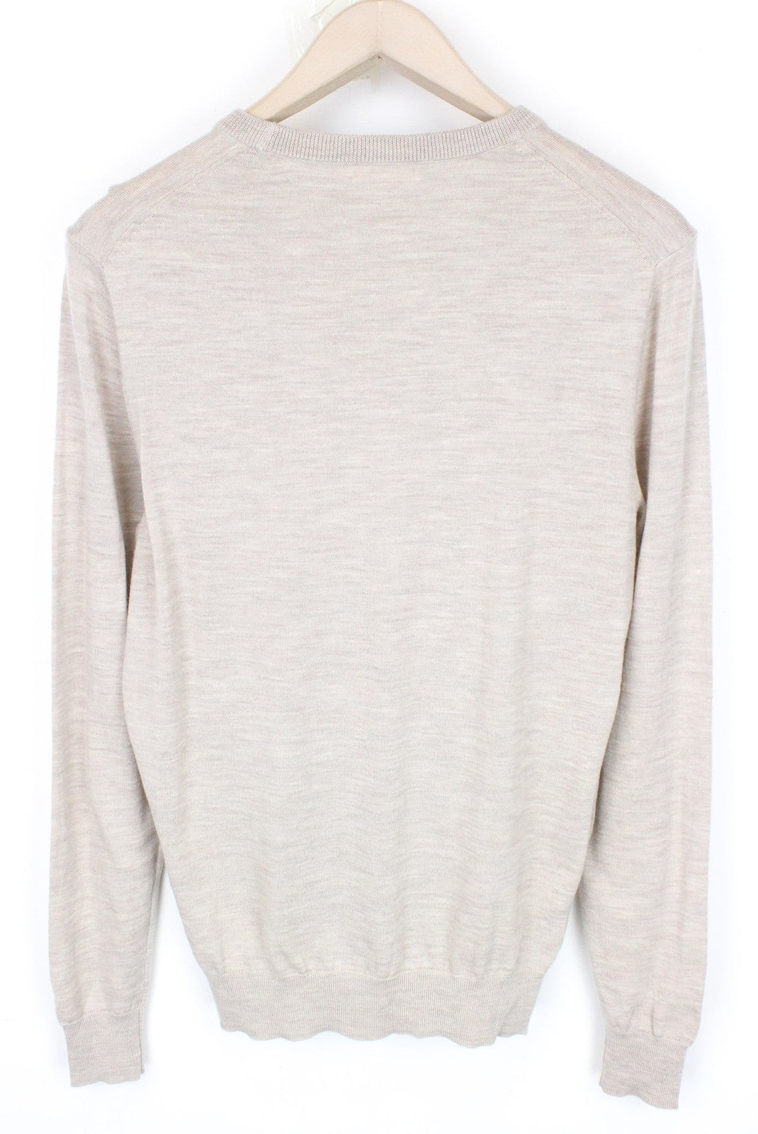 SUITSUPPLY Men's S Pullover Beige Merino Wool Long Sleeve Knit Jumper
