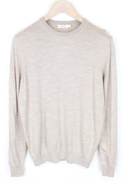 SUITSUPPLY Men's S Pullover Beige Merino Wool Long Sleeve Knit Jumper