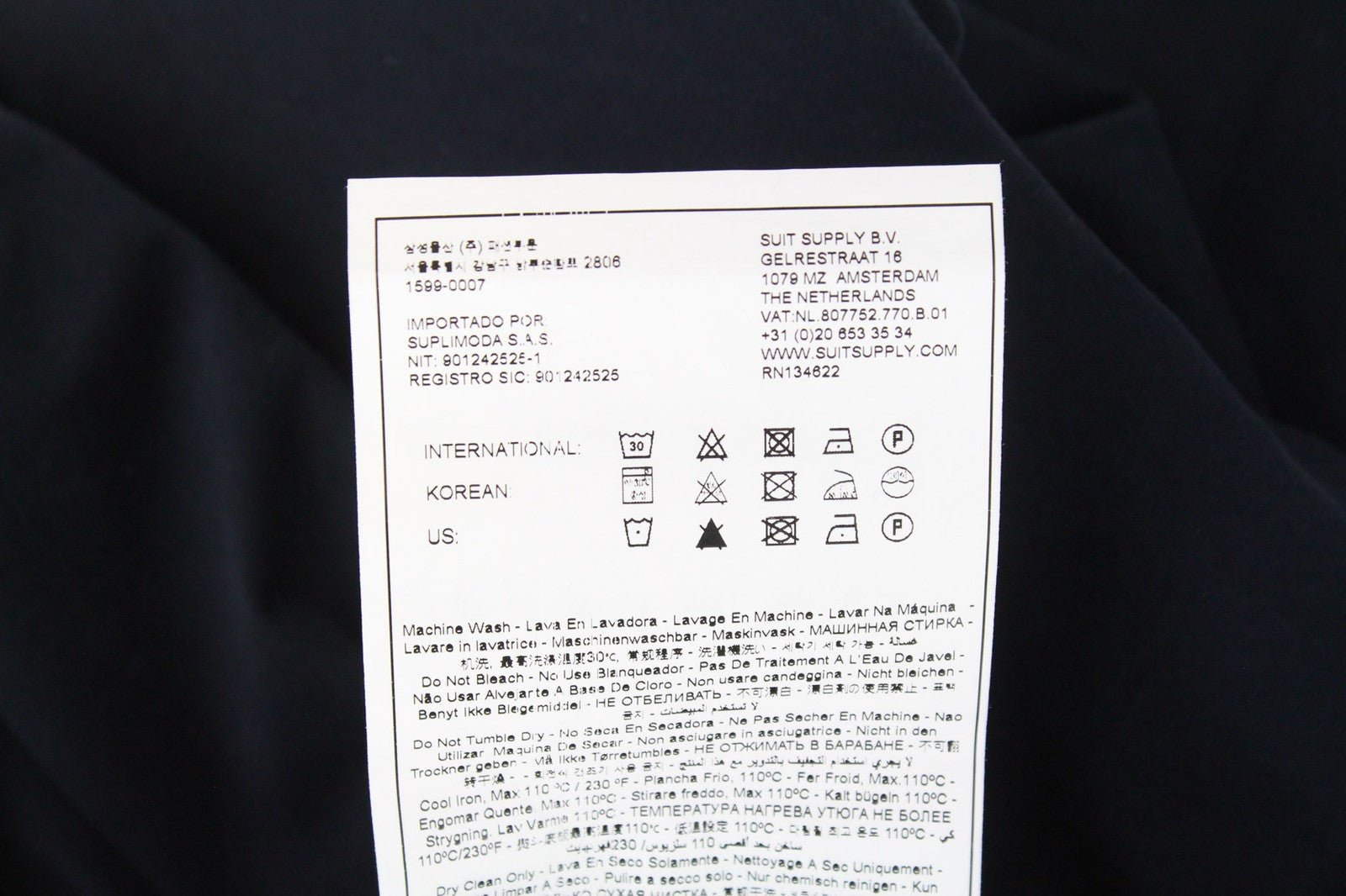 SUITSUPPLY Porto Novo Men's UK32R Navy Pleated Trousers Cotton Stretch