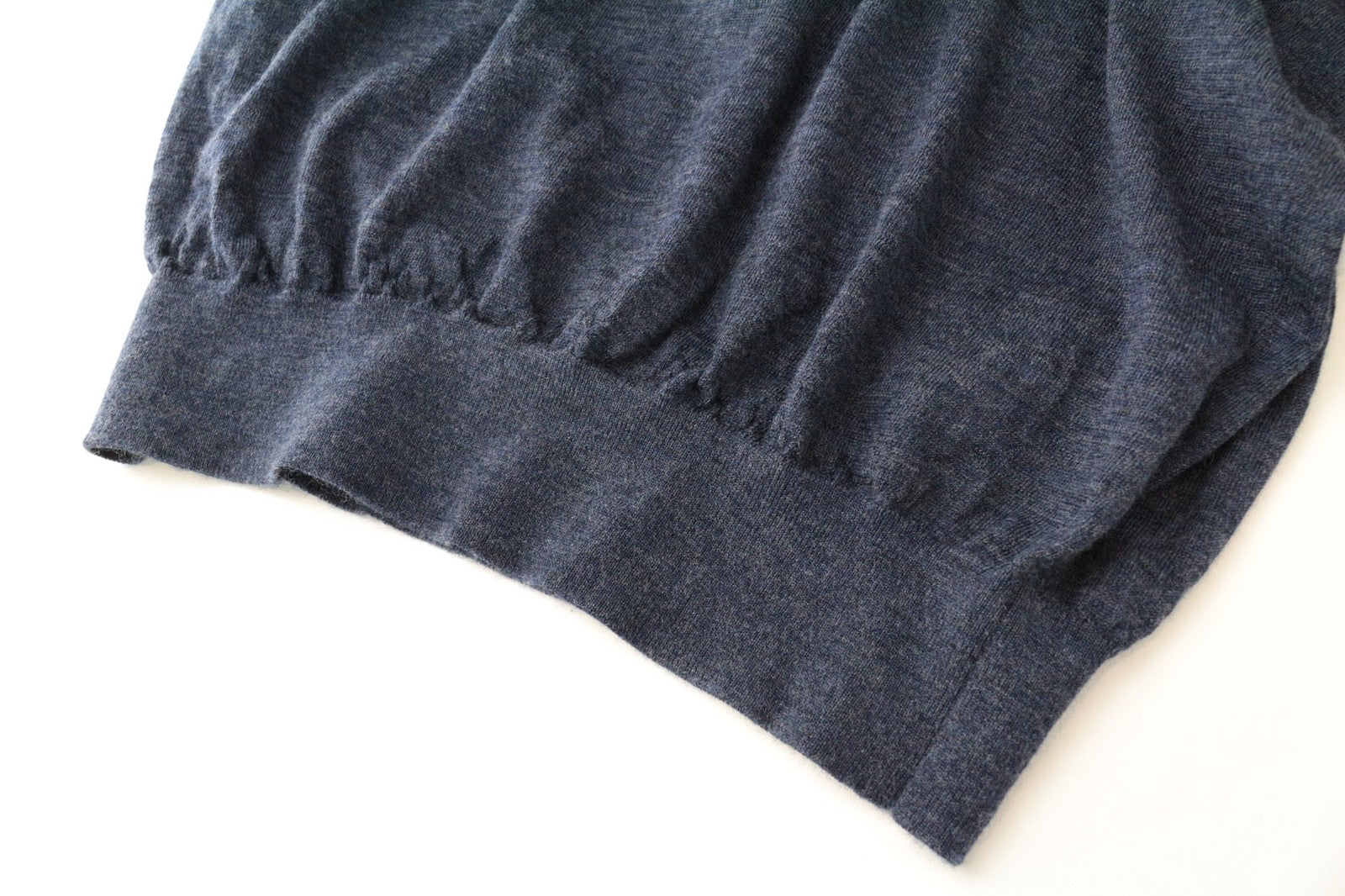 SUITSUPPLY Men's ~S Slim Blue Crew Neck Jumper Merino Wool Knit Melange