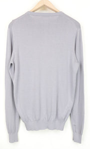 SUITSUPPLY Men's Jumper S Lilac Cotton Silk Blend Slim Fit Crew Sweater