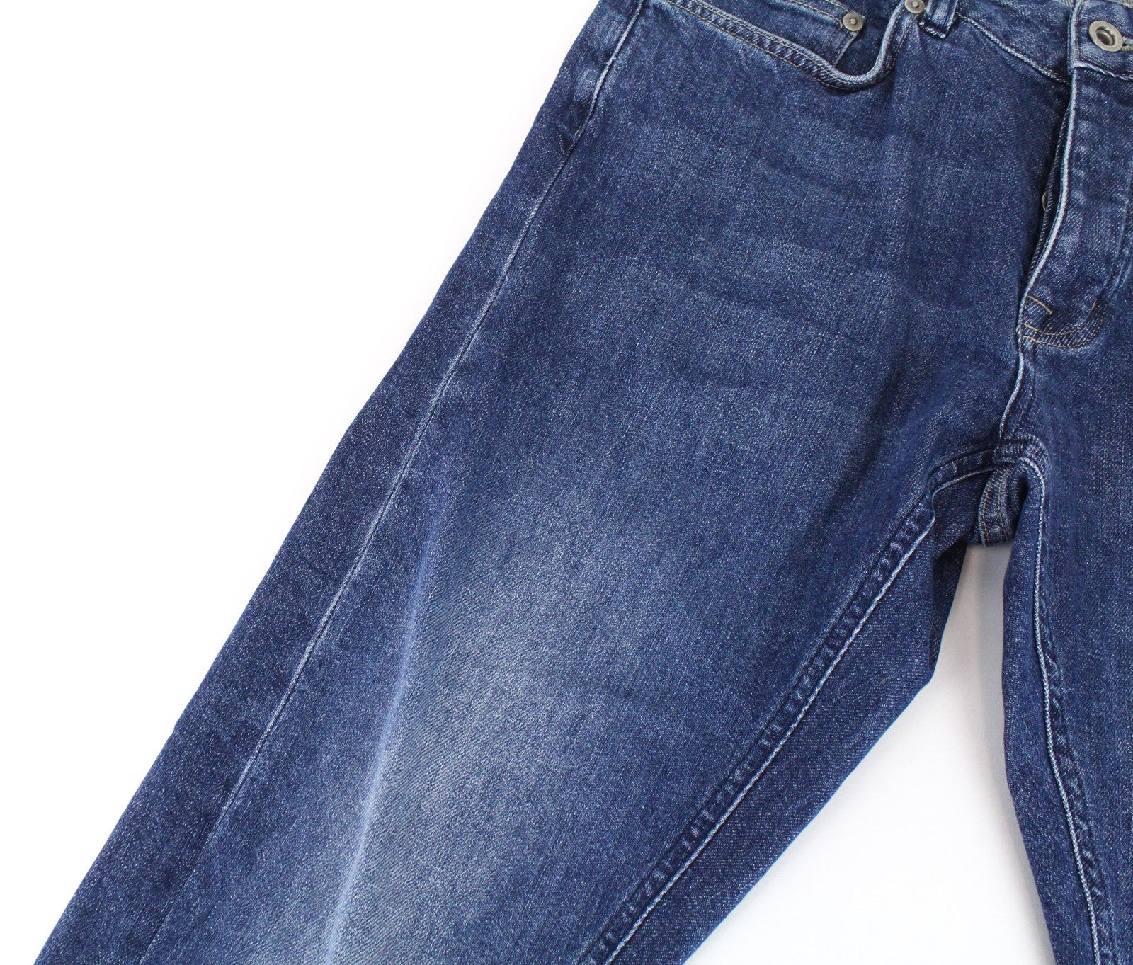 SUITSUPPLY Alain Men's Jeans W30/L32 Slim Mid-Blue Selvedge Stretch Fit