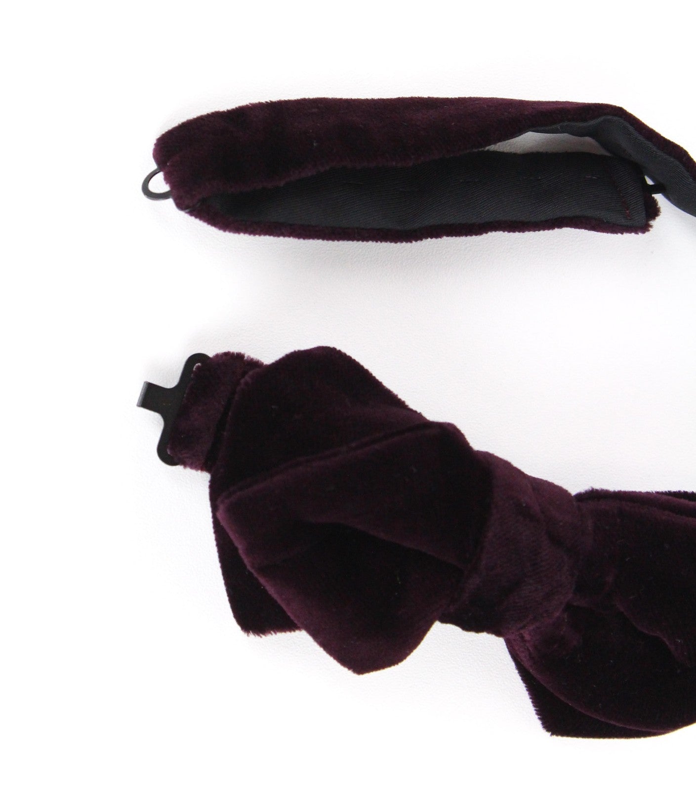 SUITSUPPLY Men's Bowtie One Size Bordeaux Velvet Adjustable Cotton Self-Tie