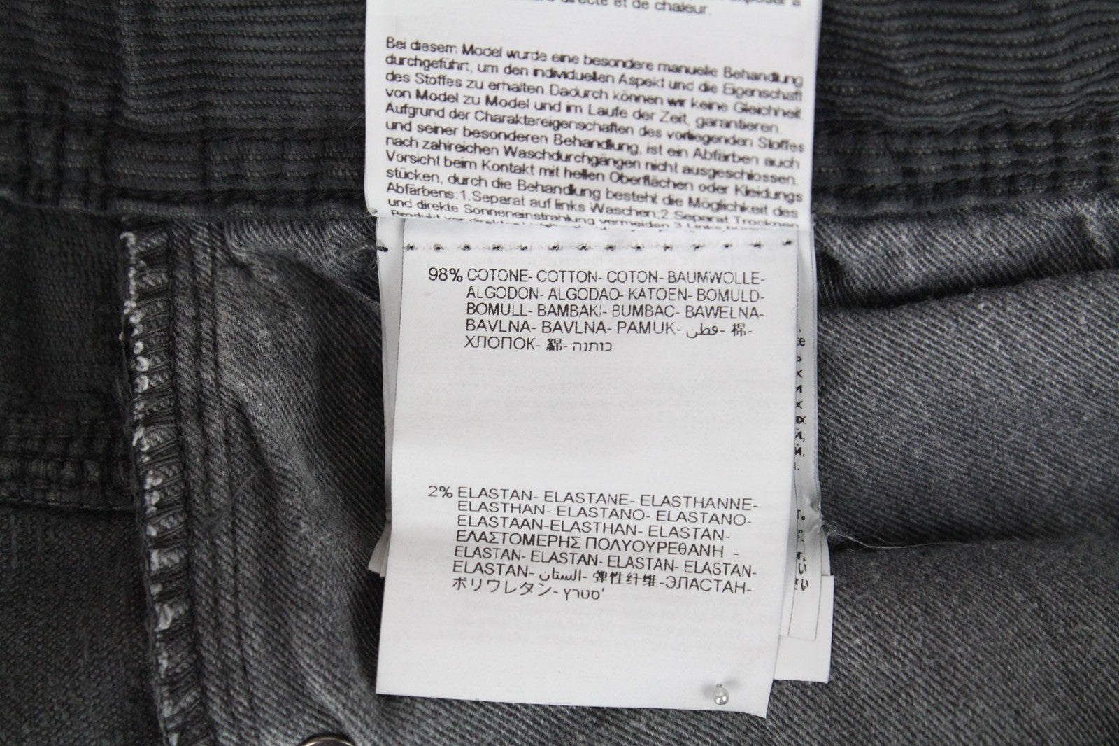 REPLAY Grover Men's Cord Velvet Trousers W31/L34 Grey Stretch Straight