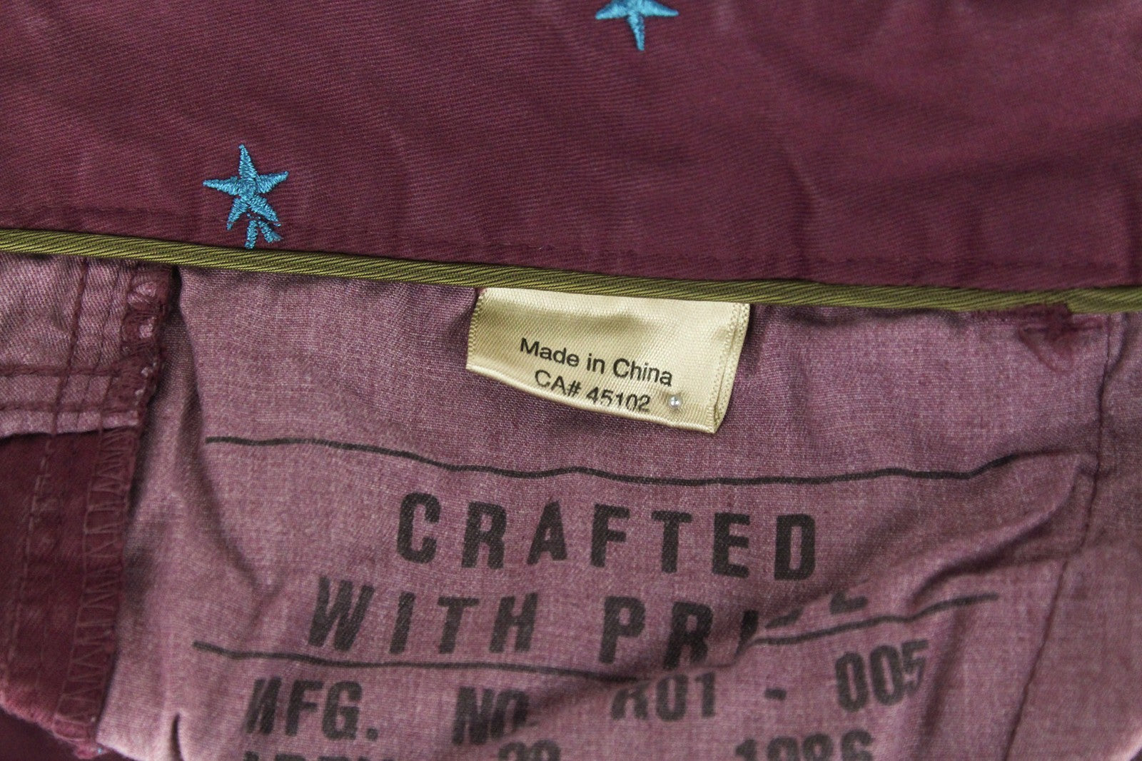 SCOTCH & SODA Phaidon Men's Trousers W32/L32 Purple Slim Embroidered Pattern