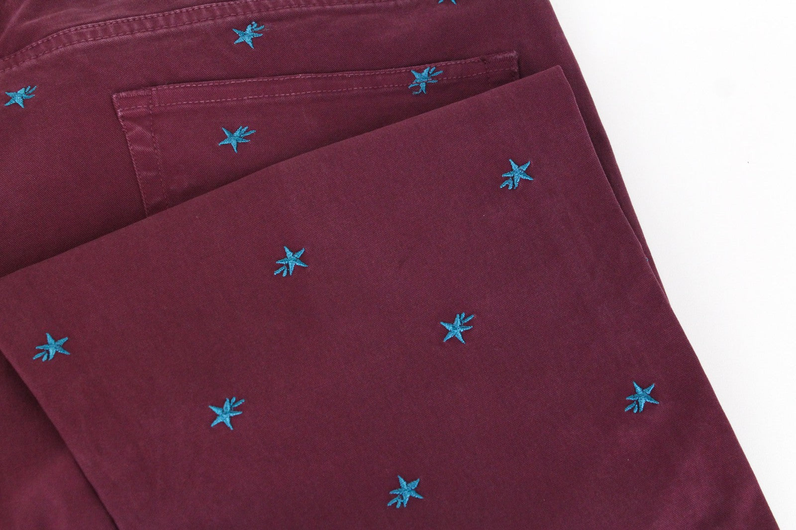 SCOTCH & SODA Phaidon Men's Trousers W32/L32 Purple Slim Embroidered Pattern