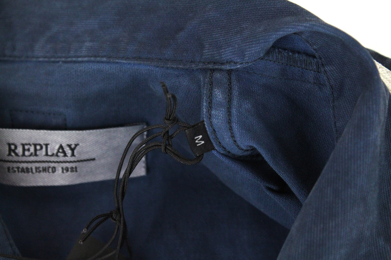 REPLAY Men's Jacket M Blue Cotton Lightweight Single-Breasted Stretch