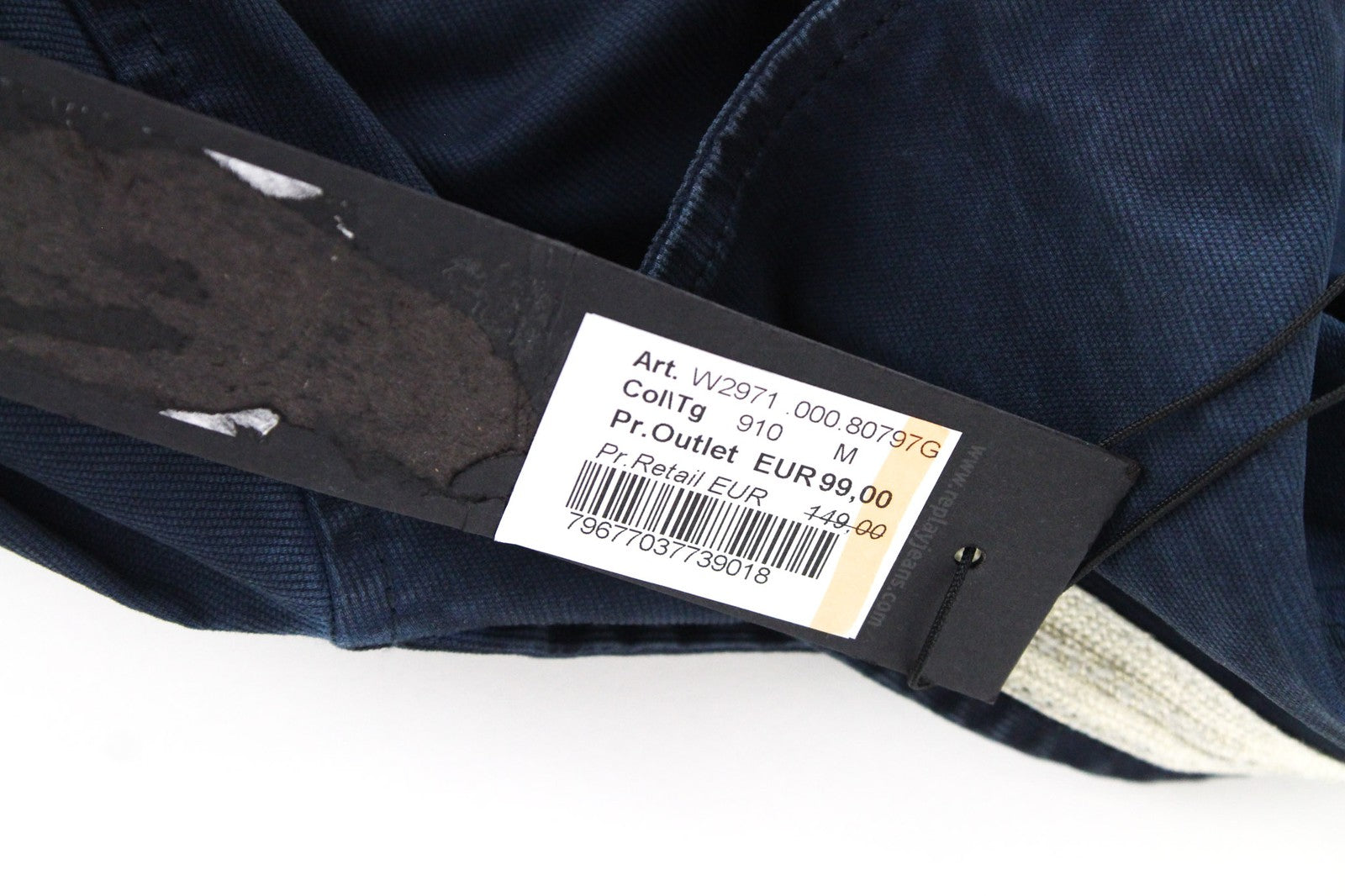 REPLAY Men's Jacket M Blue Cotton Lightweight Single-Breasted Stretch