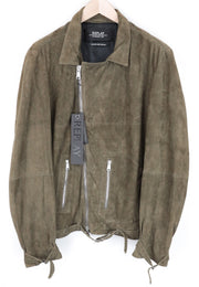 RICHMOND Men's Jacket XL Brown Goat Skin Zipped Belted Single-Breasted