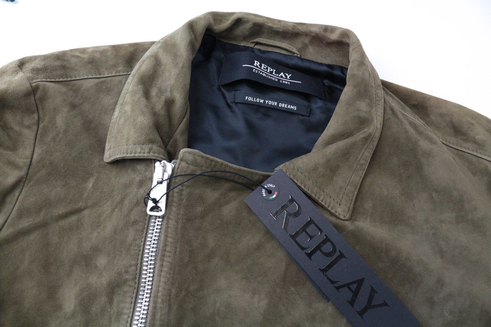 RICHMOND Men's Jacket XL Brown Goat Skin Zipped Belted Single-Breasted